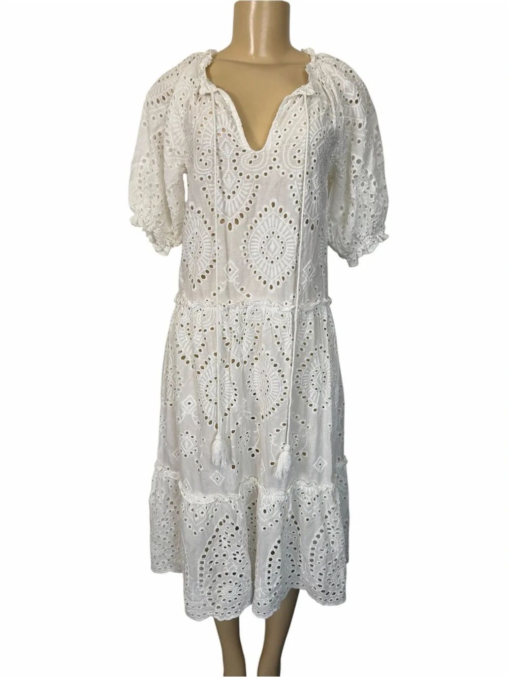 OPT Cotton Eyelet Summer Dress White xs
